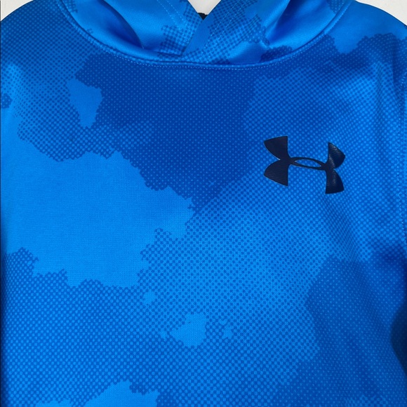 Under Armour Kids Royal Blue Camo Sweatshirt Hoodie Boys Size Small - Picture 2 of 5